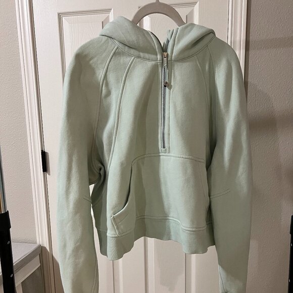 lululemon athletica Tops - Lululemon Scuba Oversized 1/2 zip Hoodie size M/L mint green
